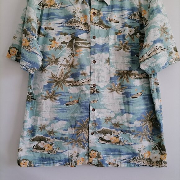 Old Navy Mens Multicolor Tropical Print Hawaiian Beach Button Up Shirt Size L - Picture 3 of 5